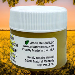 Urban ReLeaf texture closeup highlighting smooth, nourishing balm feel