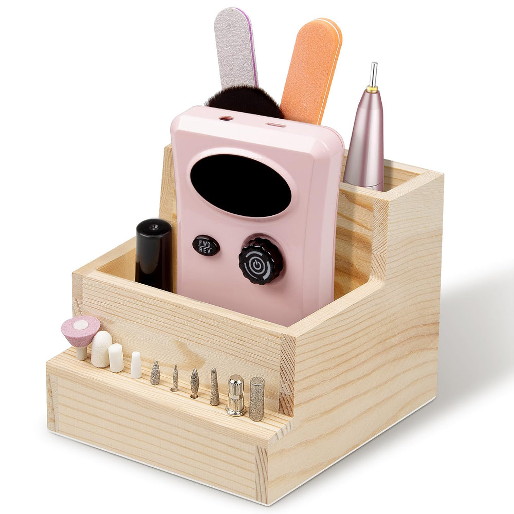 Urbuti front view organizer showing compact wooden storage for neat workspaces