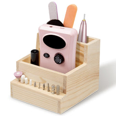 Urbuti front view organizer showing compact wooden storage for neat workspaces