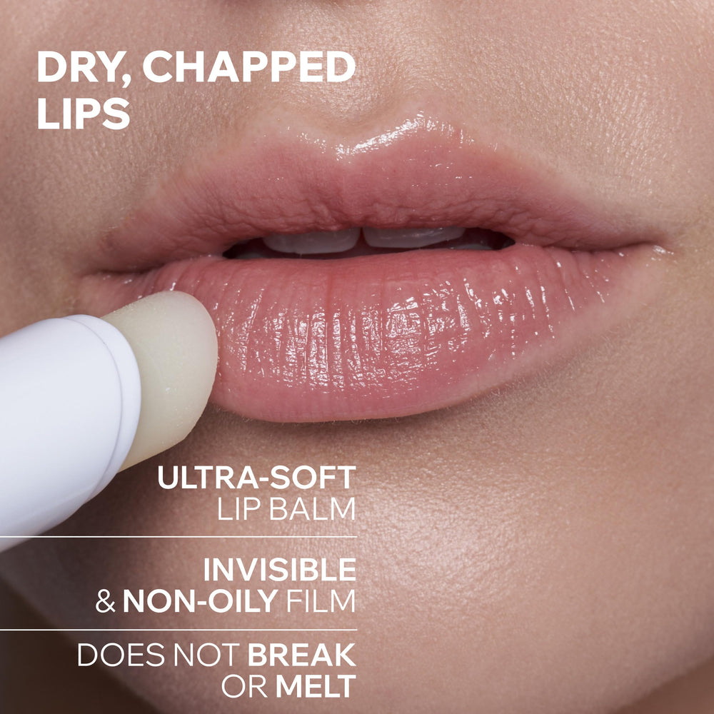 Uriage lip balm application in hand demonstrating precise, hygienic use benefit