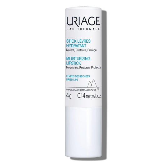 Uriage lip balm front stick showing packaging and easy application benefit