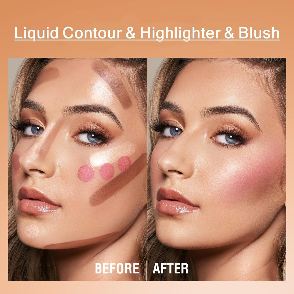 URQT blush being dabbed on cheek for instant healthy color and glow
