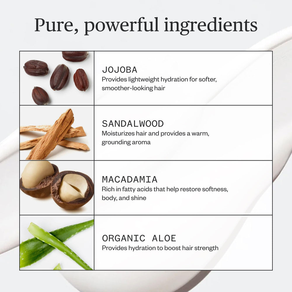 Ursa Major creamy conditioner texture demonstrating lightweight, easy-rinse feel