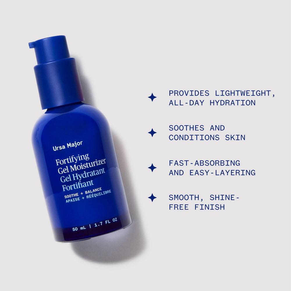 Ursa Major open jar revealing smooth gel formula and non-greasy finish