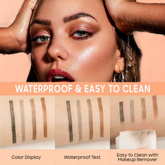 Ursoulney brow pen application with spoolie showing blending for soft edges