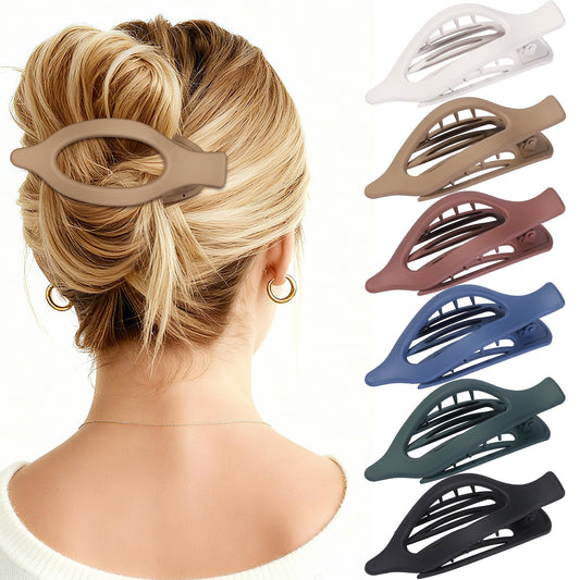 USDNICE front view of six matte oval clips showing colors and packaging, easy selection