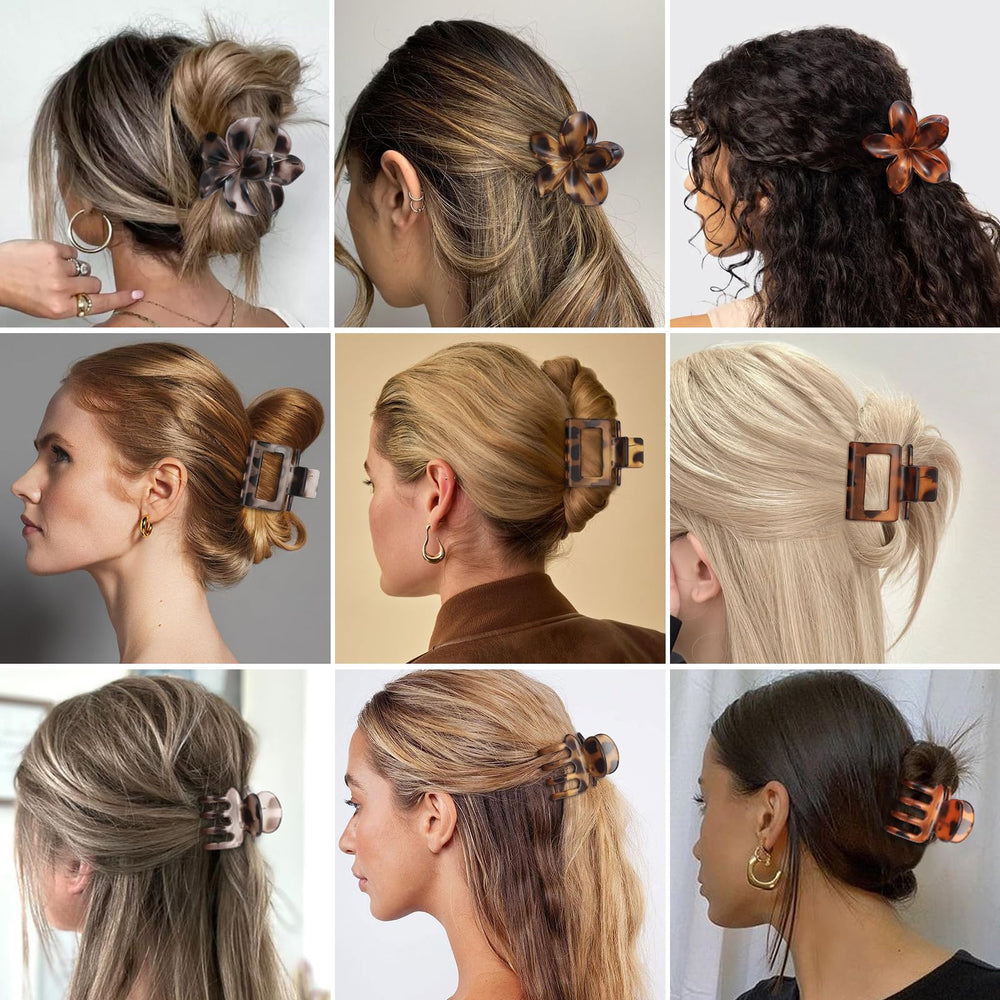 USDNICE nine clips flat lay showing variety and easy styling coordination benefit