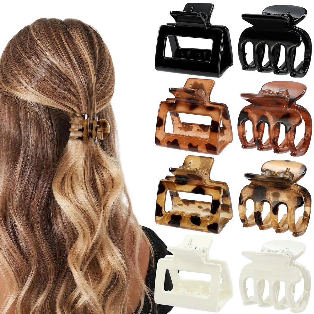 USDNICE front view of 8-piece clip set showing colors and matte finish for versatile styling