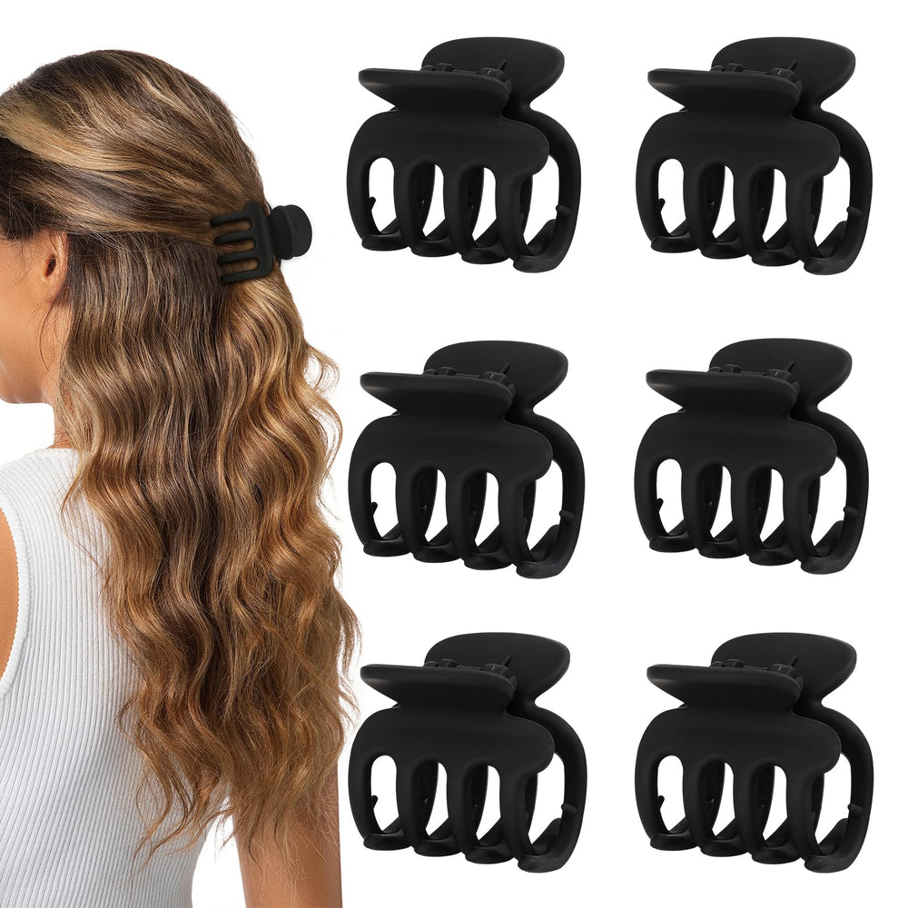 USDNICE front view of six matte black clips showing compact pack and versatility