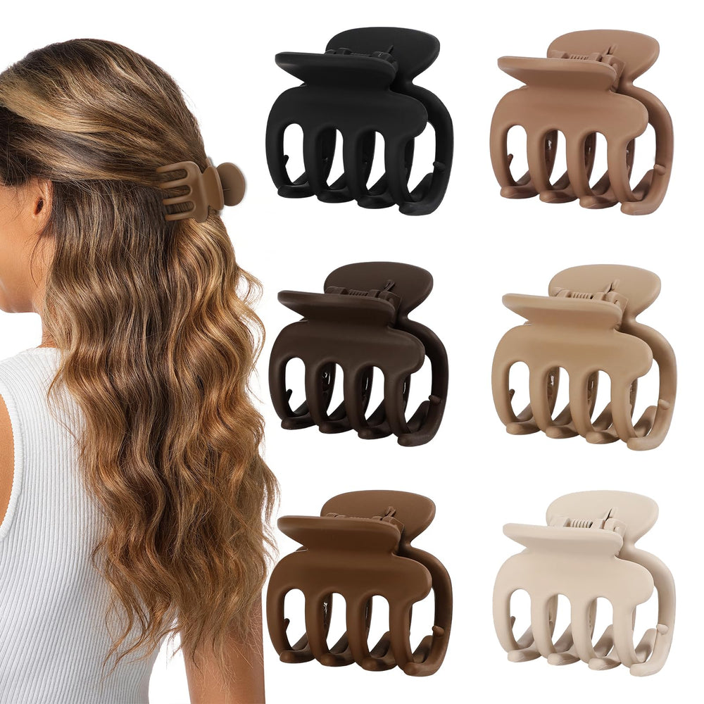 USDNICE front view coffee brown clips showing neat compact set and color matching