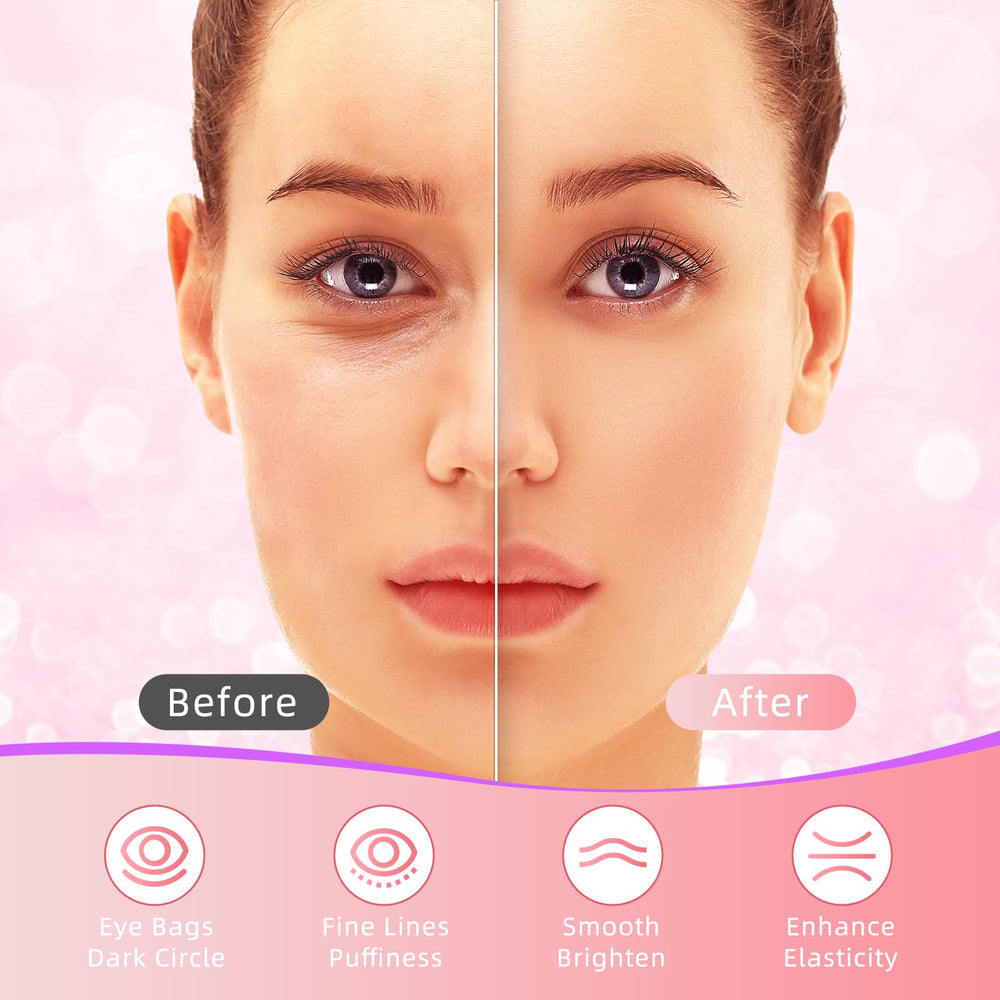 USTELIR application under eye demo on model showing instant refresh benefit