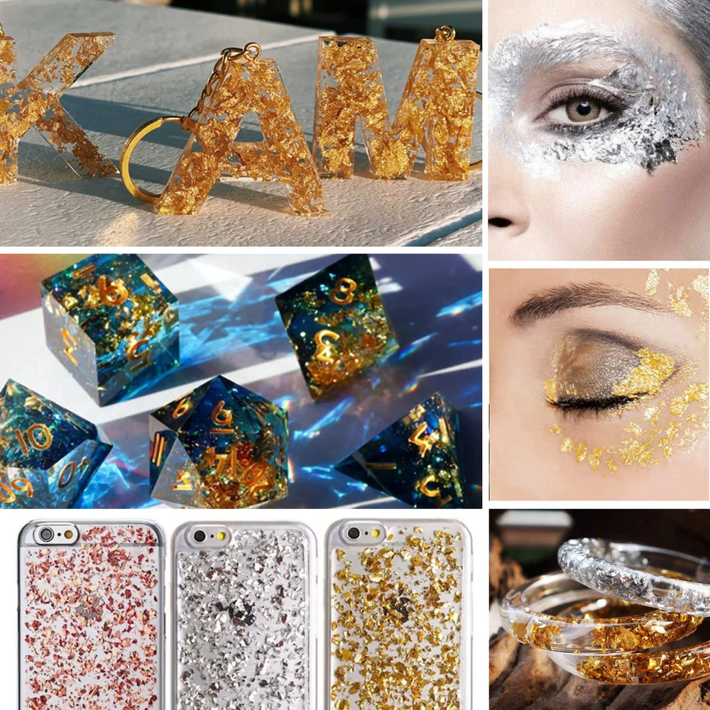UVANKAUP flakes on nail art demonstrating precise placement and glossy finish benefit