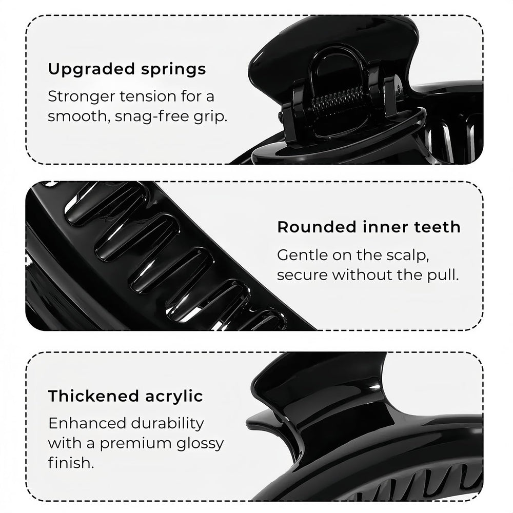UVANKAUP metal spring and dual teeth detail showing reinforced grip for heavy hair