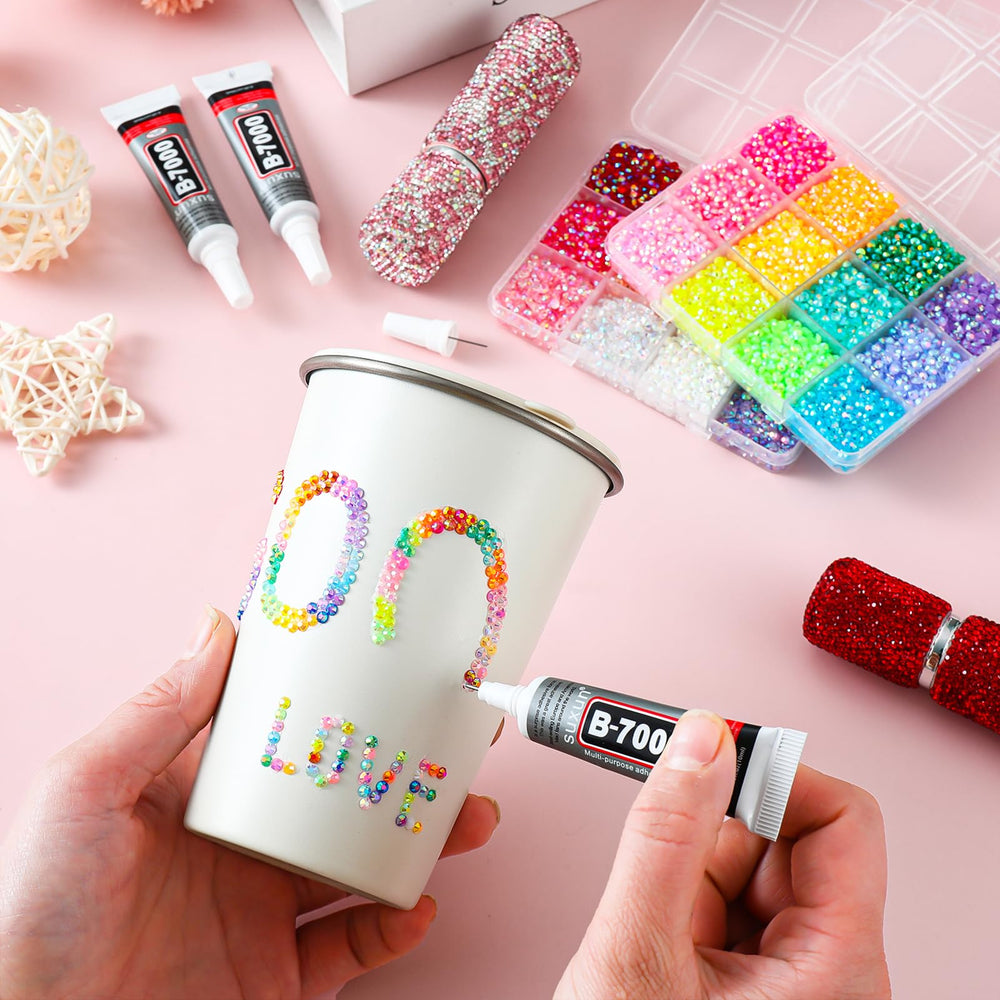 UWETIME rhinestones beside a ruler to show 3mm size and precision for detailed work