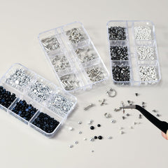 UWETIME charms neatly sorted in divided compartment box, easy access and organization