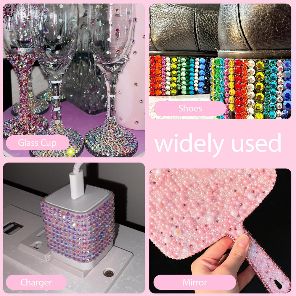 UWETIME B7000 glue tubes with dotting pen and tweezers arranged for ready application