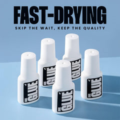 V Beauty Pure in use applying nail tip with brush for fast, secure adhesion