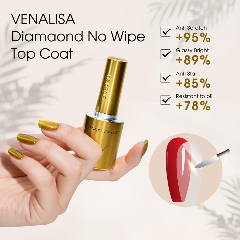 V VENALISA applied on natural nail showing smooth protective finish benefit
