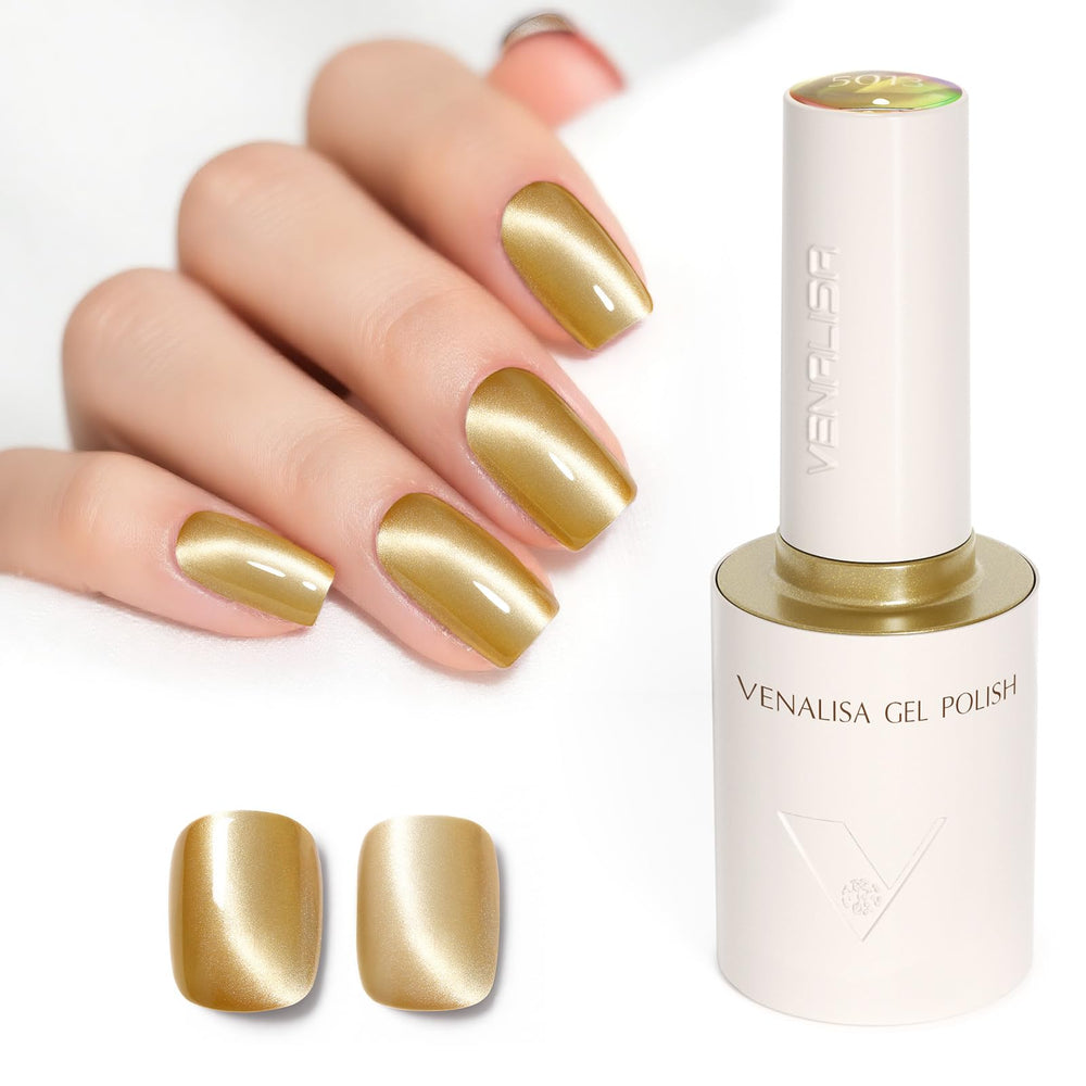 V VENALISA front bottle shimmer gold showing compact 10ml size and easy identification