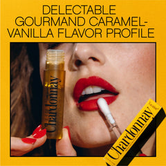 VACATION Chardonnay lip oil packaging back label showing SPF 30 details and clean ingredients