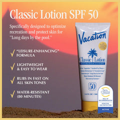 VACATION lotion texture spread on skin demonstrating fast absorption benefit