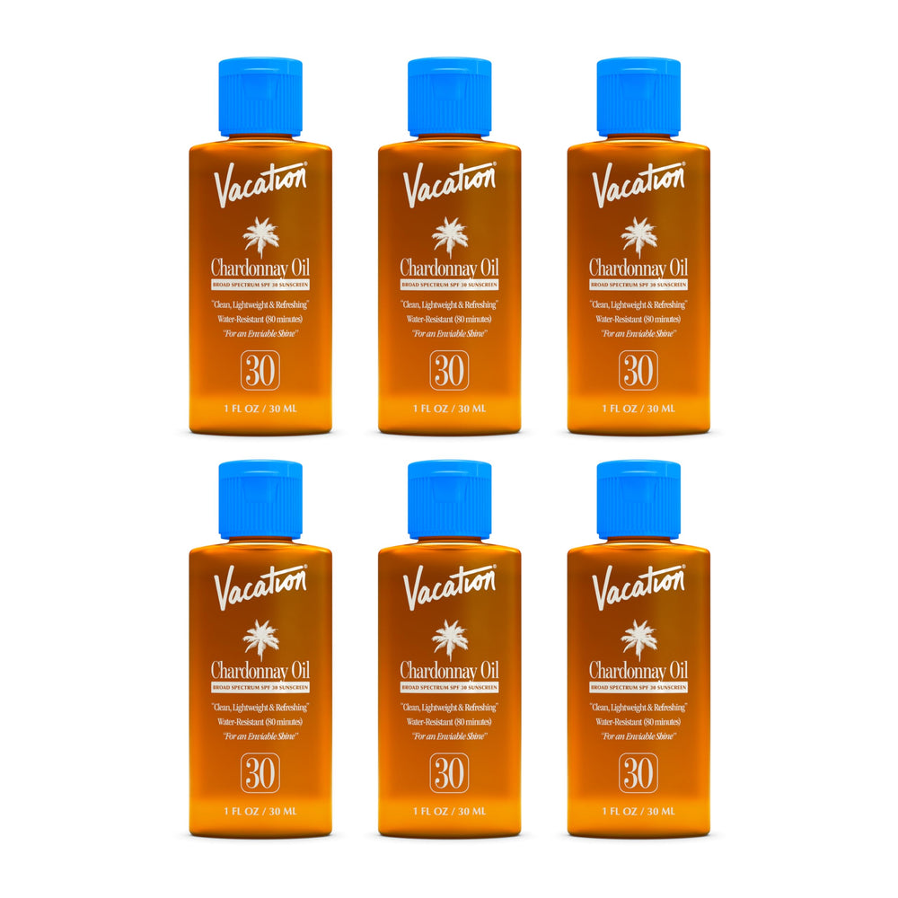 VACATION front packaging showing six mini bottles and travel convenience