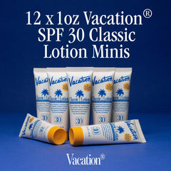 VACATION mini classic open tube texture showing smooth lotion and quick absorption benefit