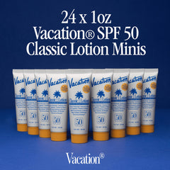 VACATION close-up of lotion texture highlighting quick-absorbing finish
