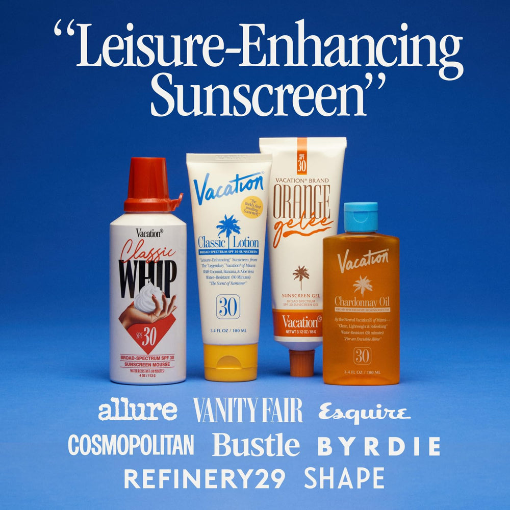 VACATION back label close-up showing SPF 30 and ingredient callouts