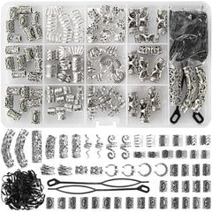 Vaikby front packaging showing full 152-piece hair jewelry kit and storage box for organization
