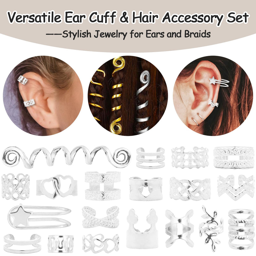 Vaikby hair cuff clipped on a braid showing secure decorative hold