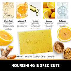 VALITIC ingredient label detail showing kojic acid and vitamin blend benefits
