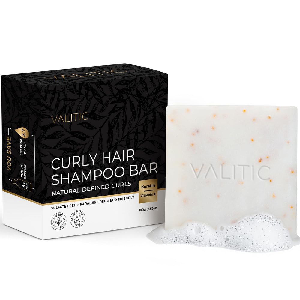 VALITIC shampoo bar front packaging showing brand and eco-friendly benefit