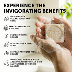 VALITIC shampoo bar lather in hands demonstrating rich foam and easy application