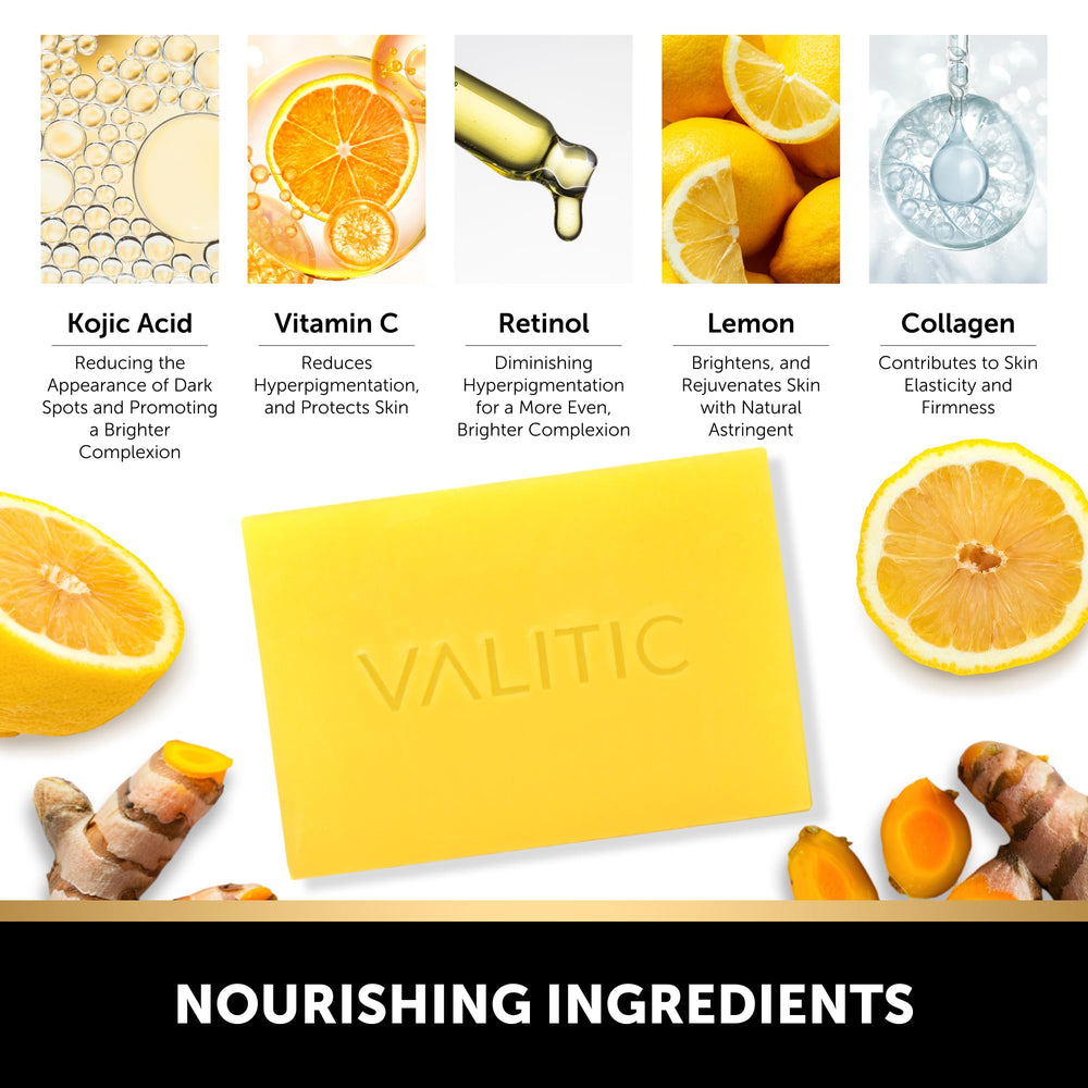VALITIC soap next to hand for scale showing compact travel-friendly size