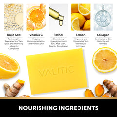VALITIC soap next to hand for scale showing compact travel-friendly size
