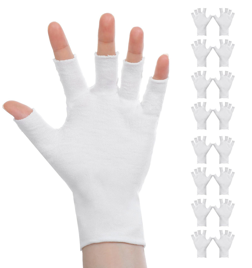 ValueBargain front view of fingerless gloves showing soft cotton and full coverage benefit