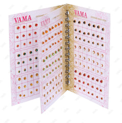 VAMA front cover bindi book showing all 252 colourful stones and easy selection benefit