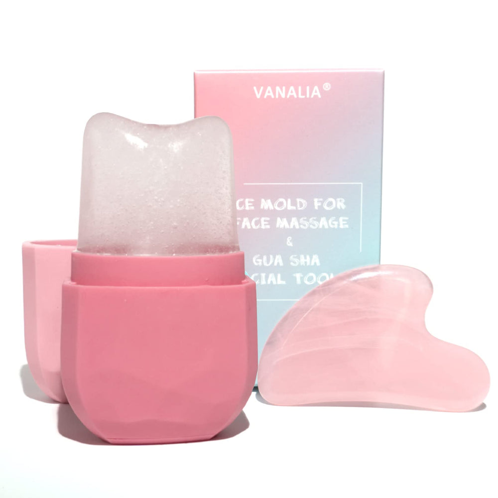 VANALIA ice roller front view showing full pink design and cooling benefit