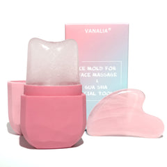 VANALIA ice roller front view showing full pink design and cooling benefit