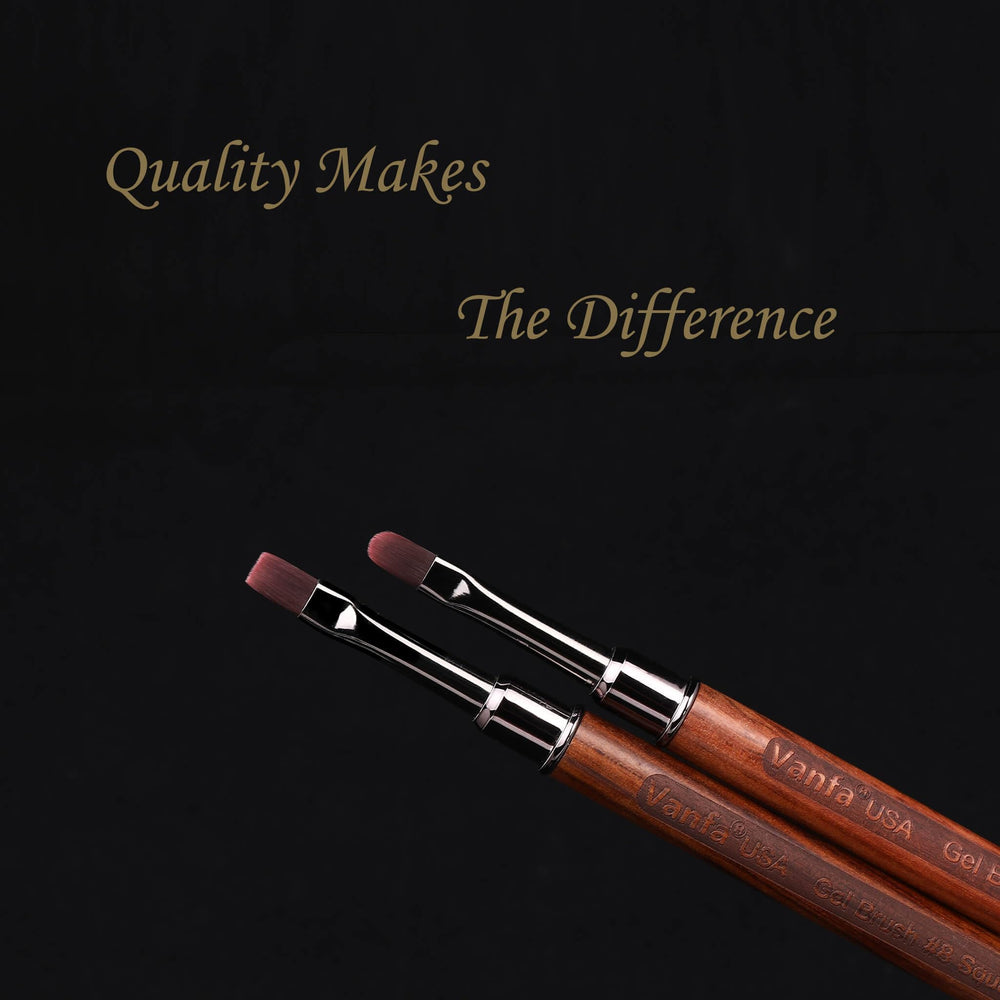 Vanfa brushes in use applying polygel for controlled shaping