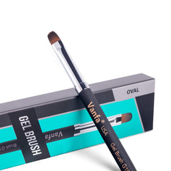 Vanfa brush front view showing oval head and precise control benefit