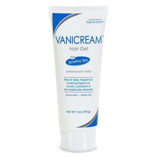 Vanicream front packaging 7 oz showing unscented styling gel benefit