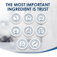 Vanicream label ingredients detail emphasizing free-from irritants benefit