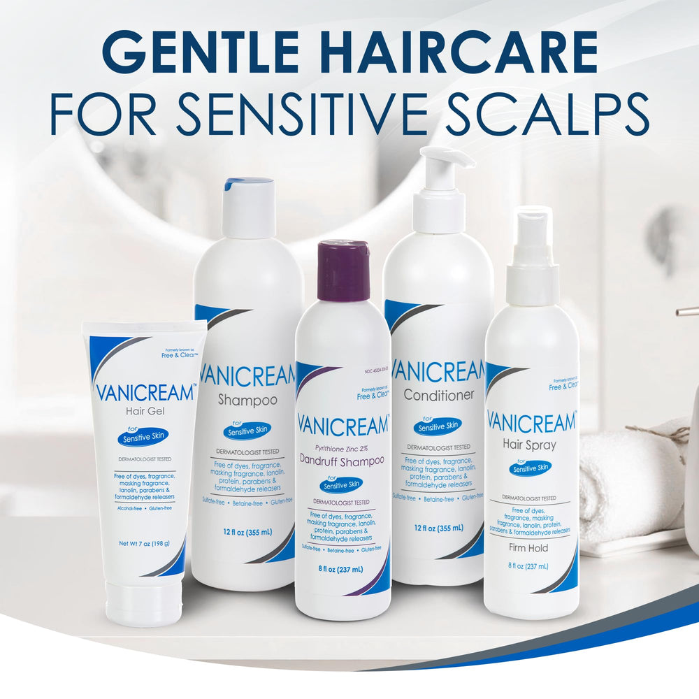 Vanicream before and after hair photos showing cleaner, softer hair