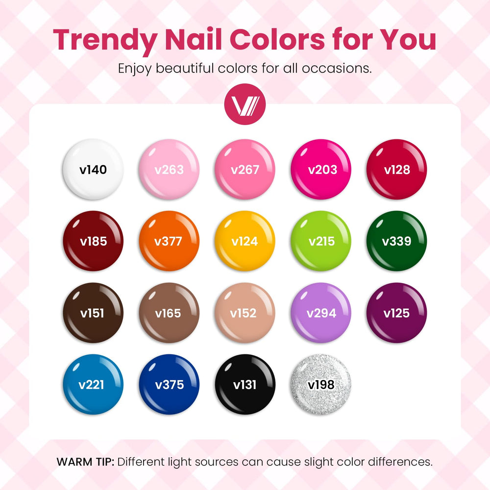 VANREESA color row flatlay highlighting 19 shades for versatile looks