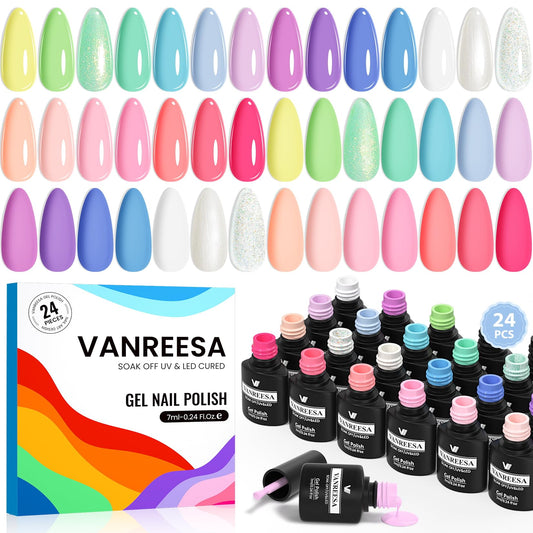 VANREESA front packaging showing full 24-piece kit and colorful bottles for easy selection