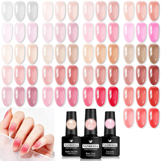VANREESA front packaging showing full 24-piece gel set and neat presentation benefit