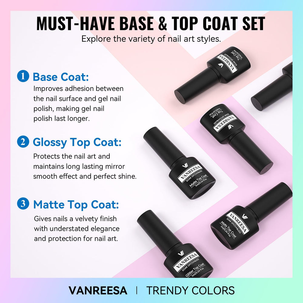 VANREESA glossy vs matte comparison showing finish options and protective seal benefit