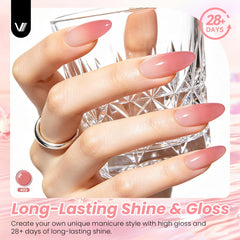 VANREESA pink nude gradient on nails showing layered depth and ombré possibility benefit